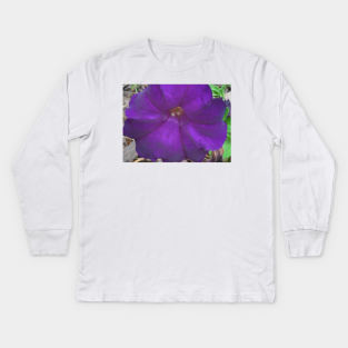 Purple Flower Kids Long Sleeve T-Shirt